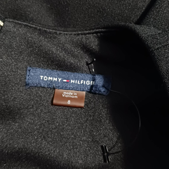 Tommy Hilfiger Formal Career Ruffle Short Sleeve Back Zipper Black Size 0 Dress - Picture 8 of 9